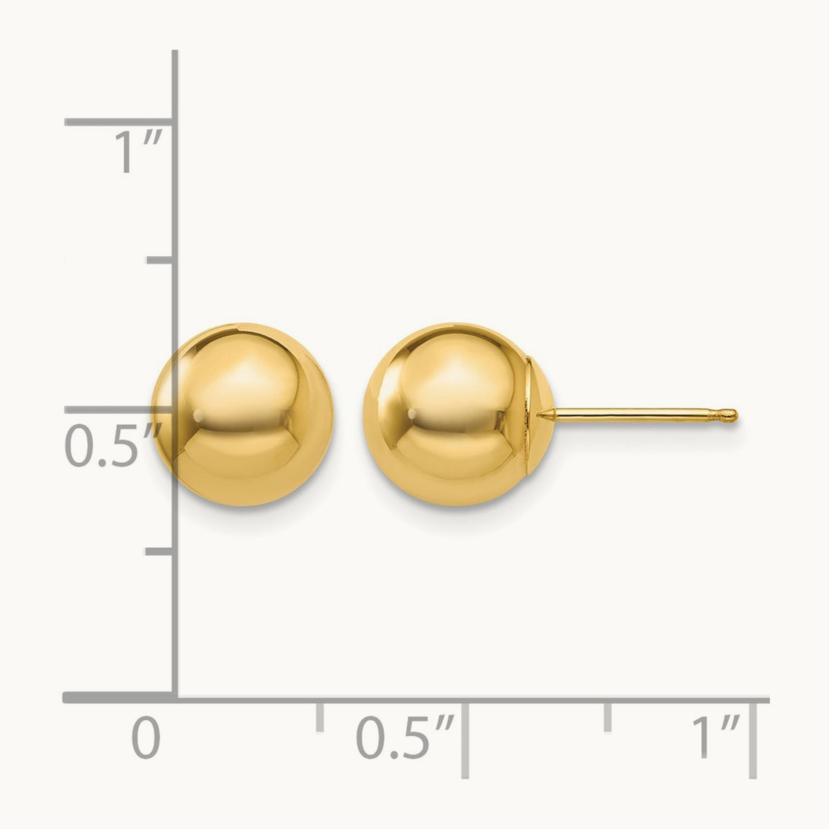 Polished Ball Post Earrings — 14K Yellow Gold, 8mm
