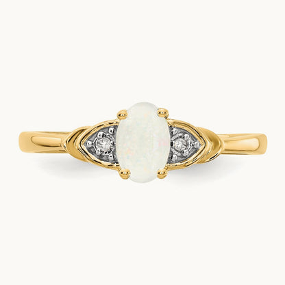 Opal and Diamond Ring, 14K