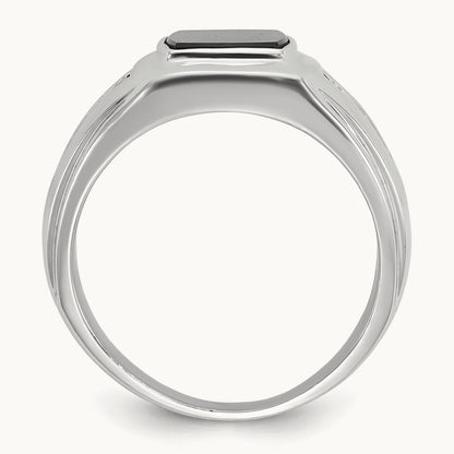 Men's Onyx and Diamond Complete Ring — IBGoodman — photo set