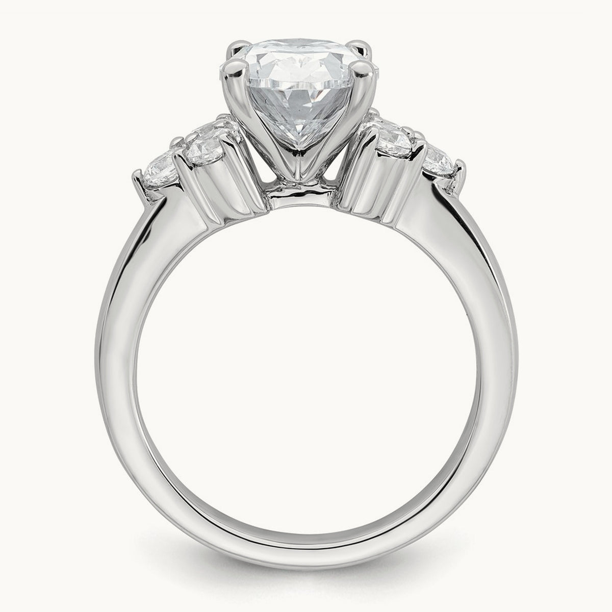 Oval 3 Stone Engagement Ring, 3.00 ct tw Lab-Grown Diamond