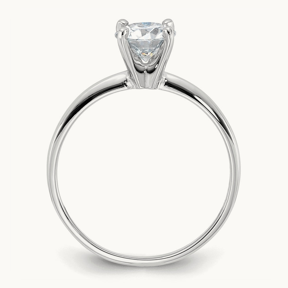 Round Solitaire Engagement Ring, 0.75 ct tw Lab-Grown Diamond — 14K White Gold