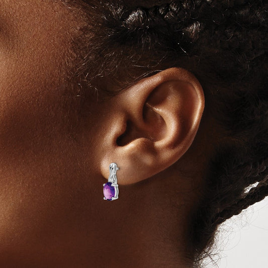 Oval Amethyst and Diamond Earrings — photo set