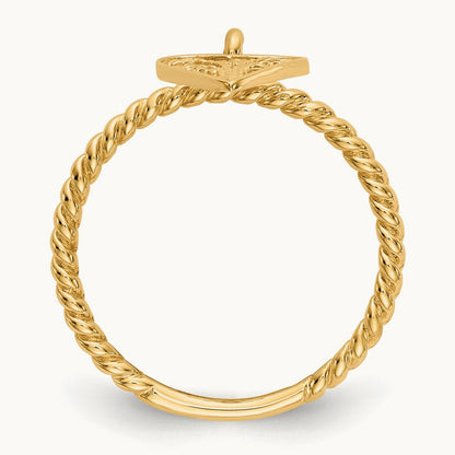 Dangle Heart Ring, 14K