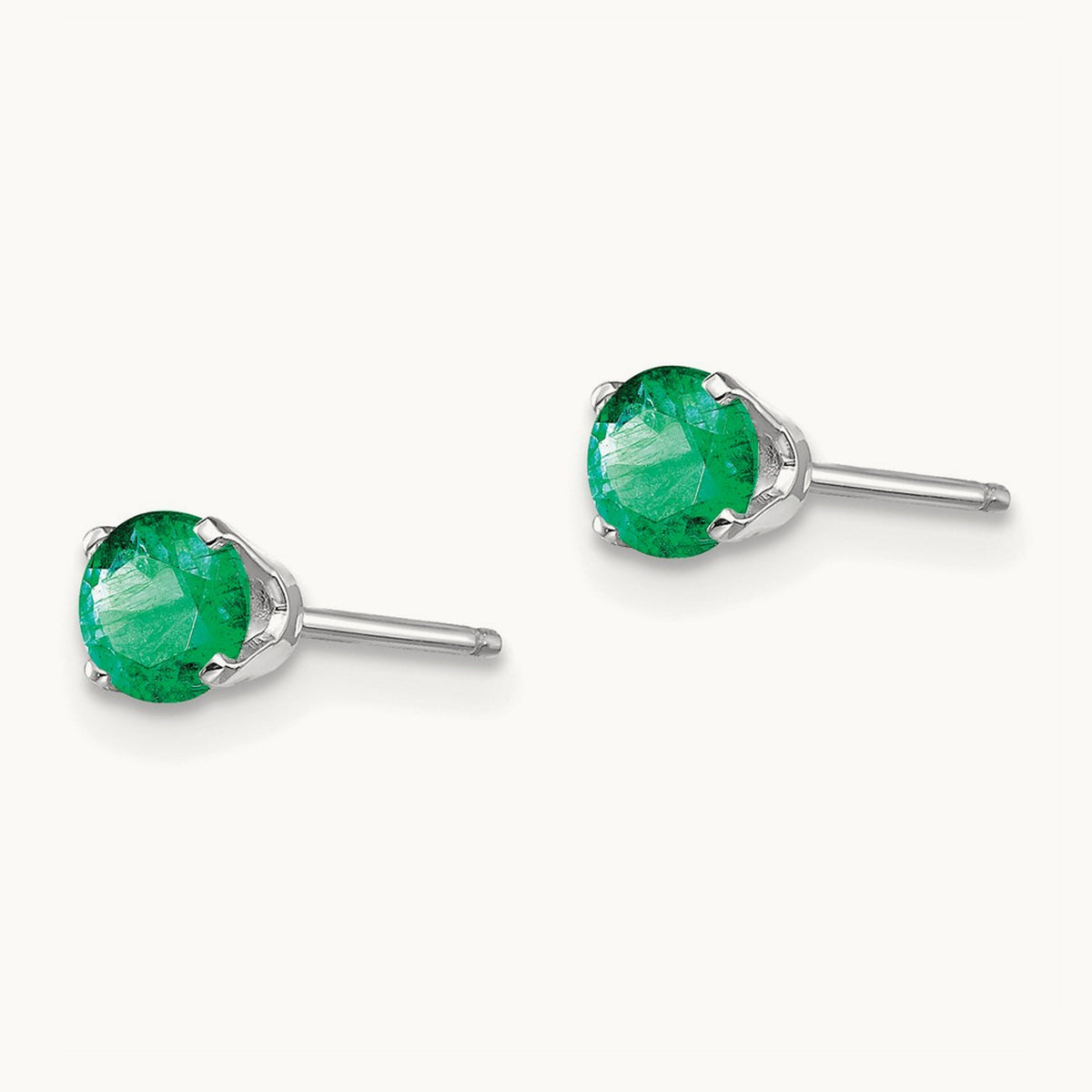 Emerald Stud Earrings — 4mm