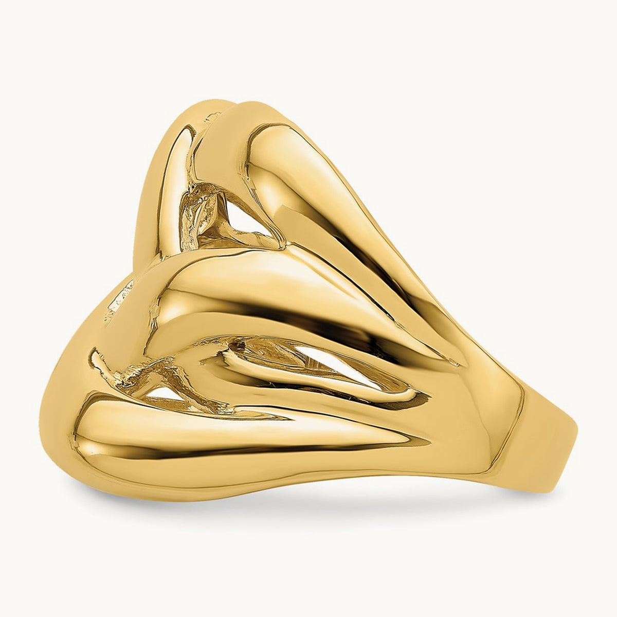 Polished Bold Basket Weave Dome Ring, 14K