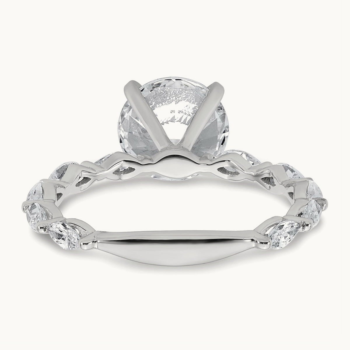 Round Semi-Mount Engagement Ring, 0.50 ct tw Lab-Grown Diamond — 14K White Gold