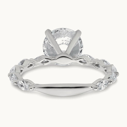 Round Semi-Mount Engagement Ring, 0.50 ct tw Lab-Grown Diamond — 14K White Gold
