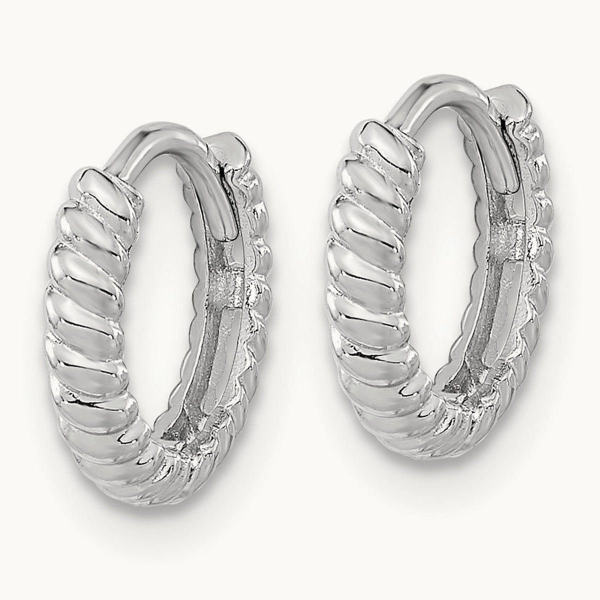 Madi K Polished Hoop Earrings, 14K White Gold