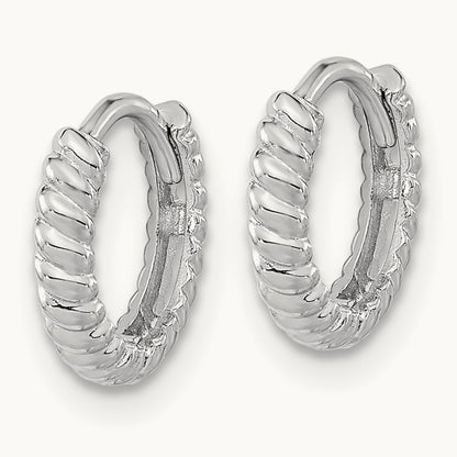 Madi K Polished Hoop Earrings, 14K White Gold