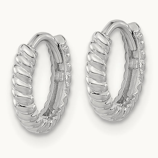 Madi K Polished Hoop Earrings, 14K White Gold