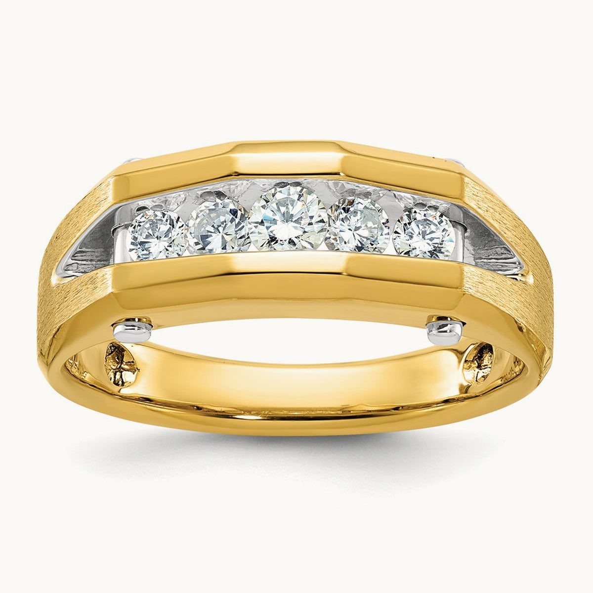 5 Stone Men's Ring, 0.50 ct tw Lab-Grown Diamond