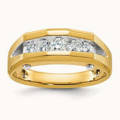 5 Stone Men's Ring, 0.50 ct tw Lab-Grown Diamond