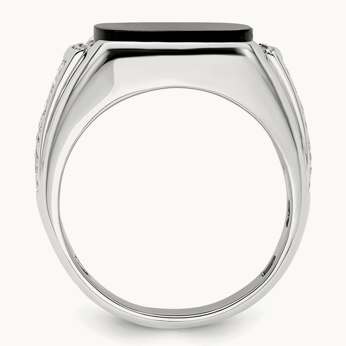 Onyx Men's Ring, 0.50 ct tw Lab-Grown Diamond