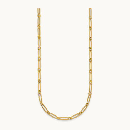 Polished Paperclip Link Necklace, 3.75mm, 14K