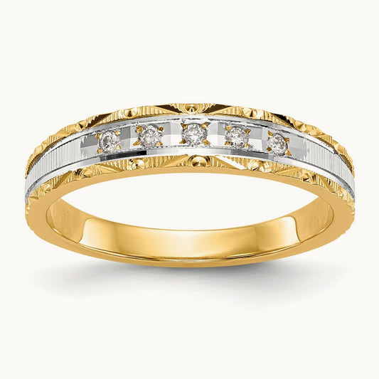 AA Quality Trio Ladies Complete Wedding Band, 14K