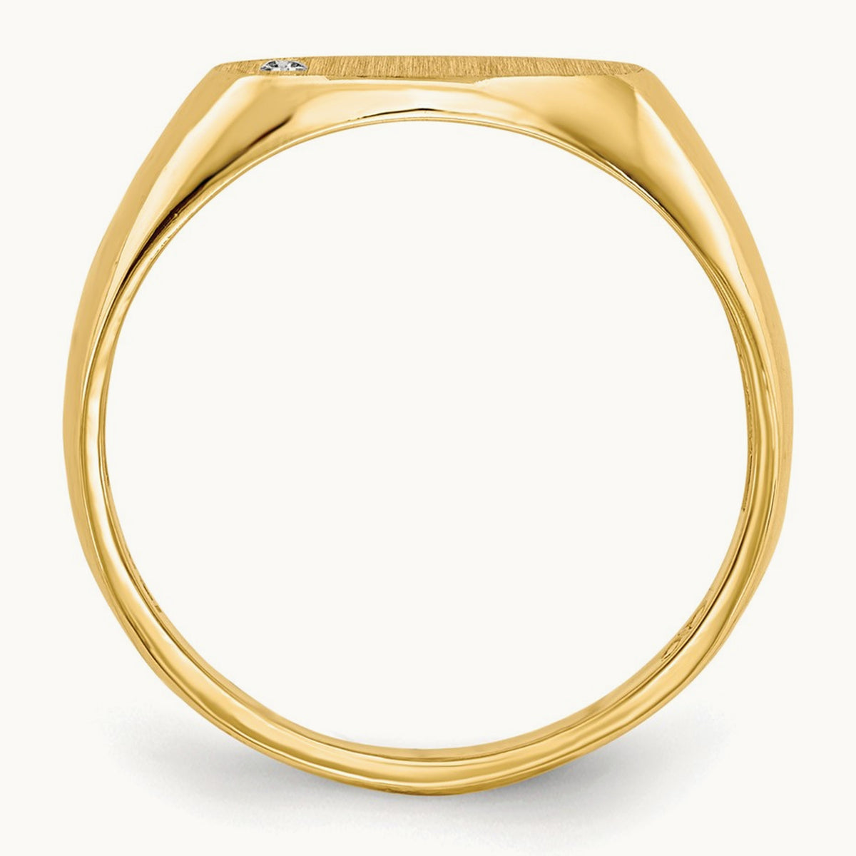 11.0x6. AAA Diamond Open Back Signet Ring, 5mm, 14K