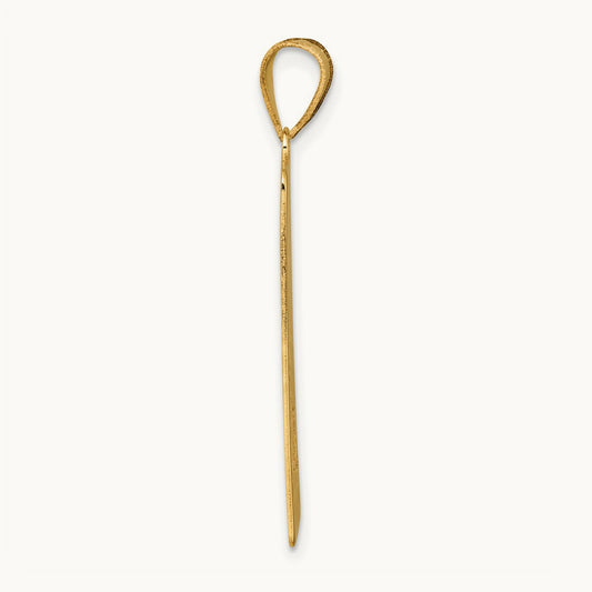 Strength Tarot Card Pendant, 14K Yellow Gold