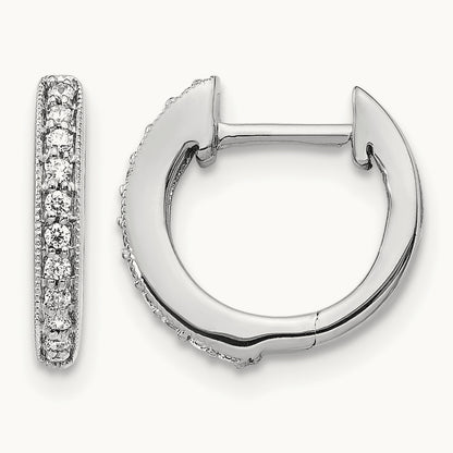 Hinged Hoop Earrings, 0.10 ct tw Lab-Grown Diamond