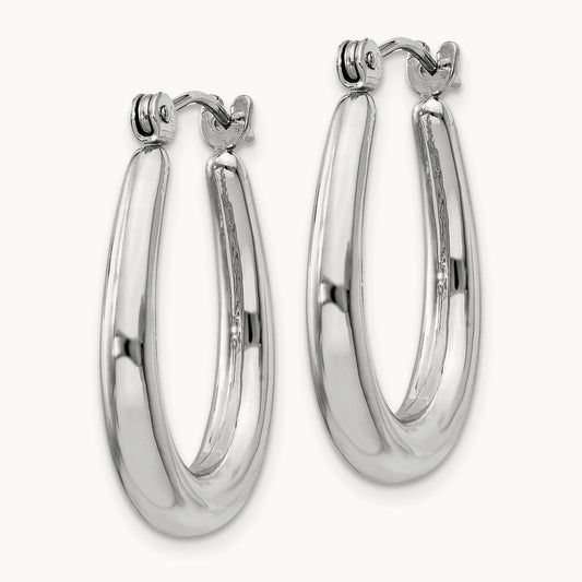 Polished Hoop Earrings, 14K White Gold