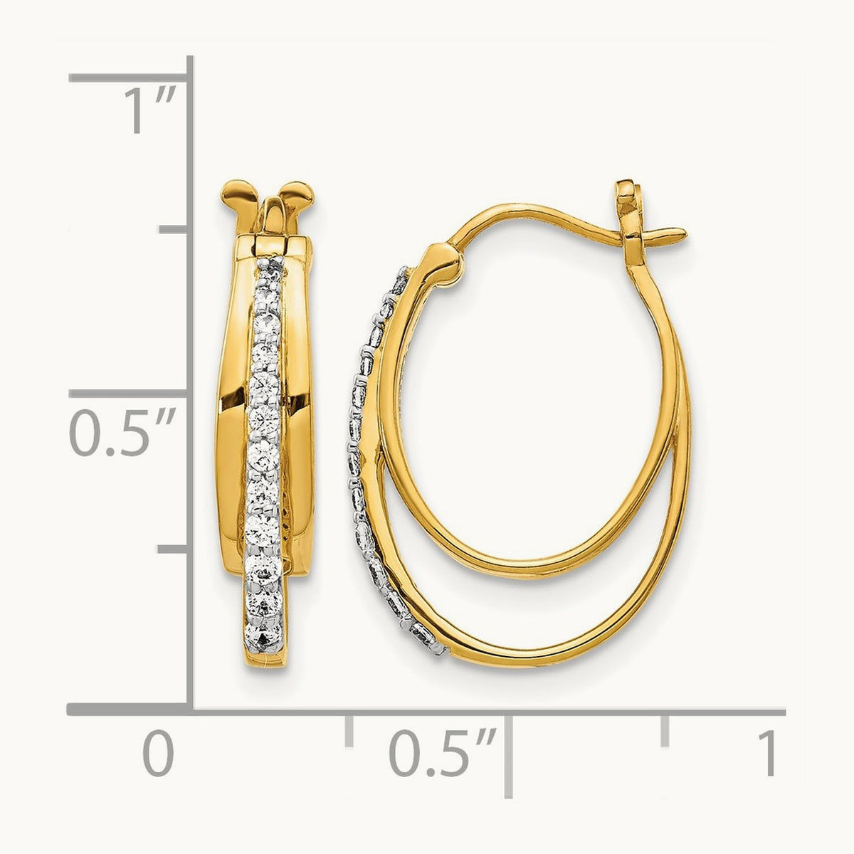 Diamond Hoop Earrings, 14K