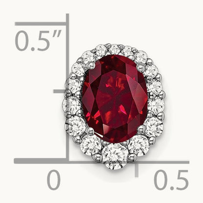 Created Ruby Chain Slide, 0.25 ct tw Lab-Grown Diamond