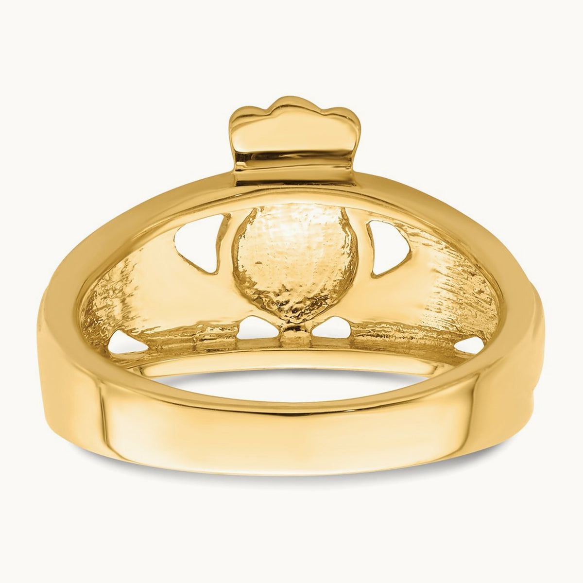 Polished Ladies Claddagh Ring, 14K