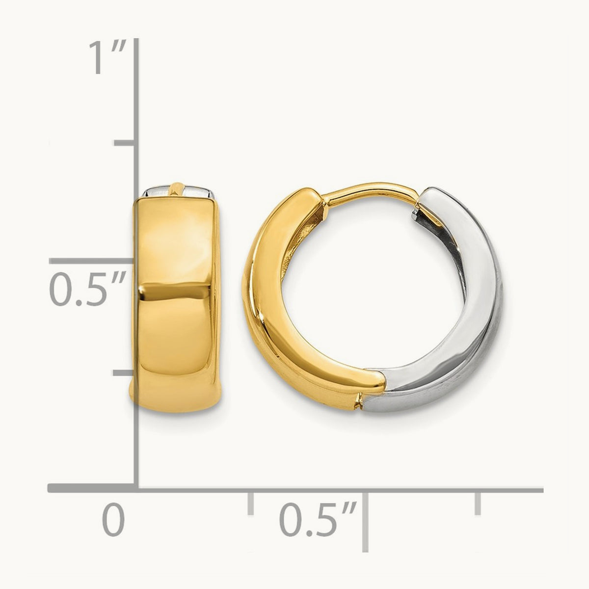 Hinged Hoop Earrings, 14K Two-tone