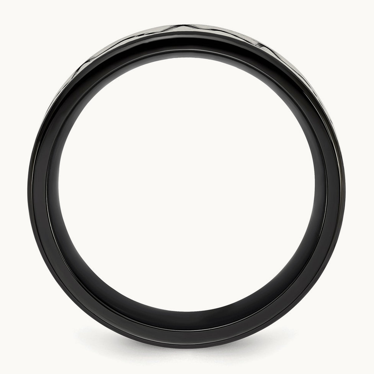 Brushed Black IP-plated Heartbeat Band, 8mm, Titanium