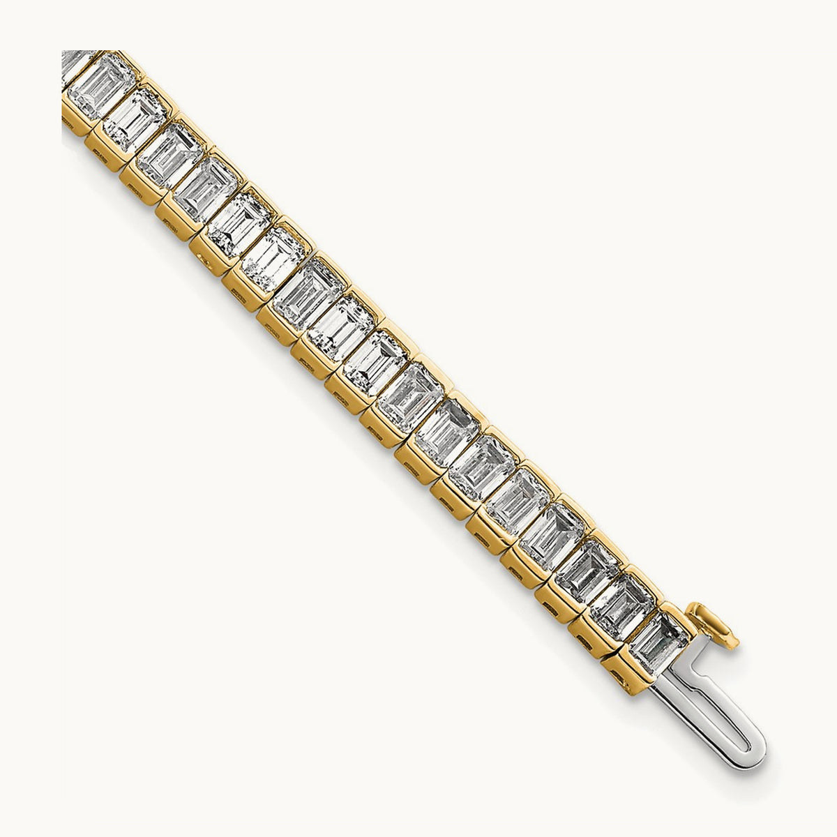 Emerald Bezel Tennis Bracelet — 14K Yellow Gold