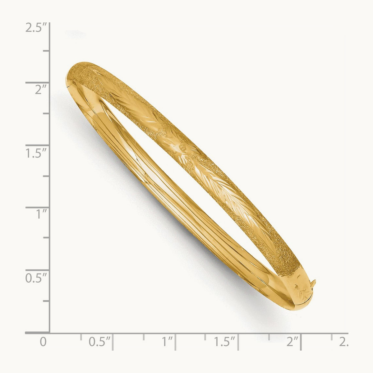 3/16 Oversized Laser Cut Hinged Bangle Bracelet, 14K