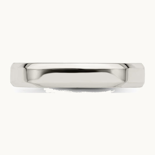 Sterling Silver 4mm Beveled Edge Band