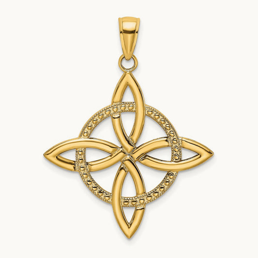 Large Celtic Eternity Knot Charm, 14K
