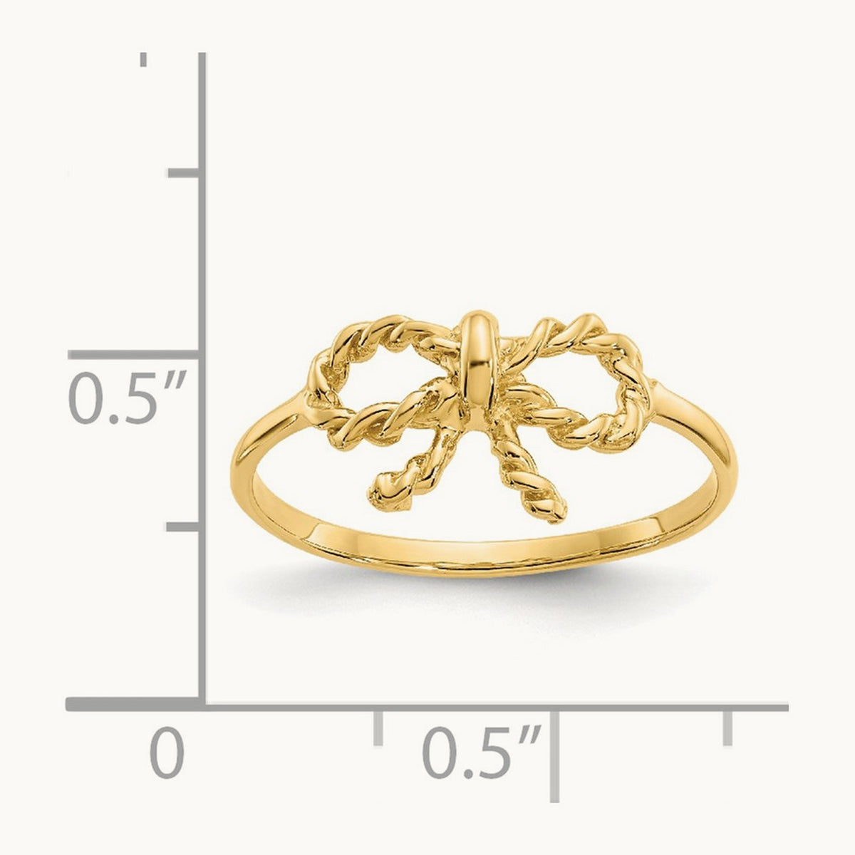 Polished Bow Ring, 14K