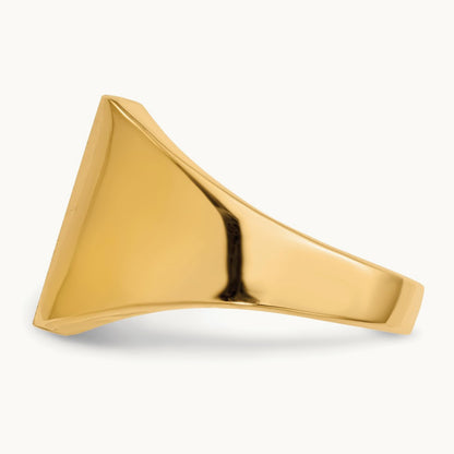 13.5x15. Closed Back Mens Signet Ring, 0mm, 14K