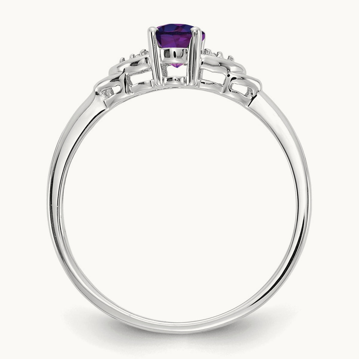 Amethyst and Diamond Ring, 14K White Gold