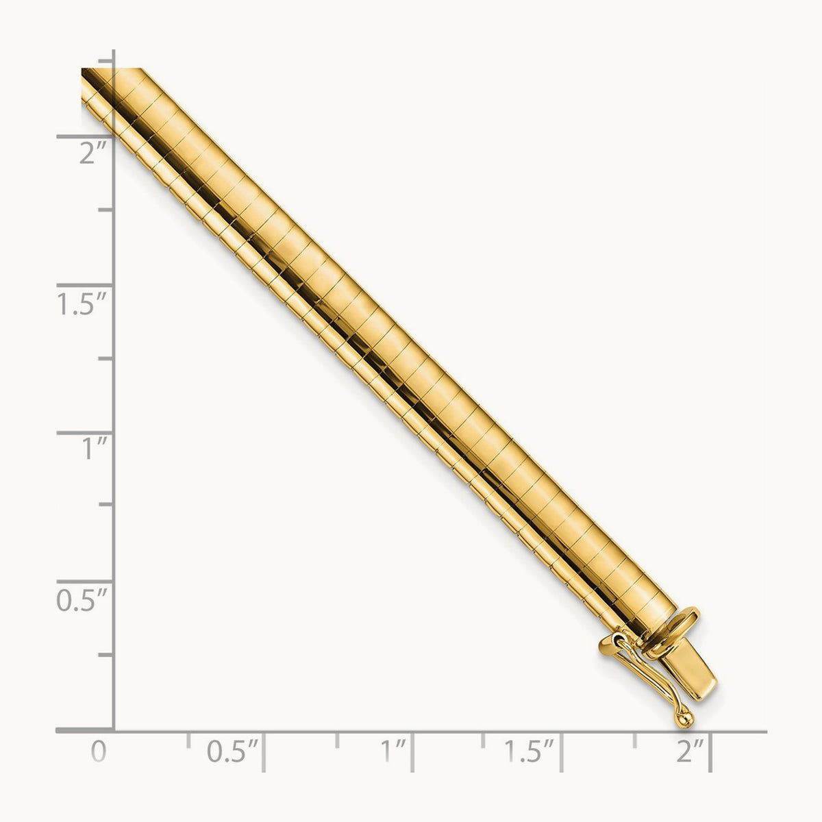 Domed Omega Bracelet — 14K Yellow Gold, 6mm
