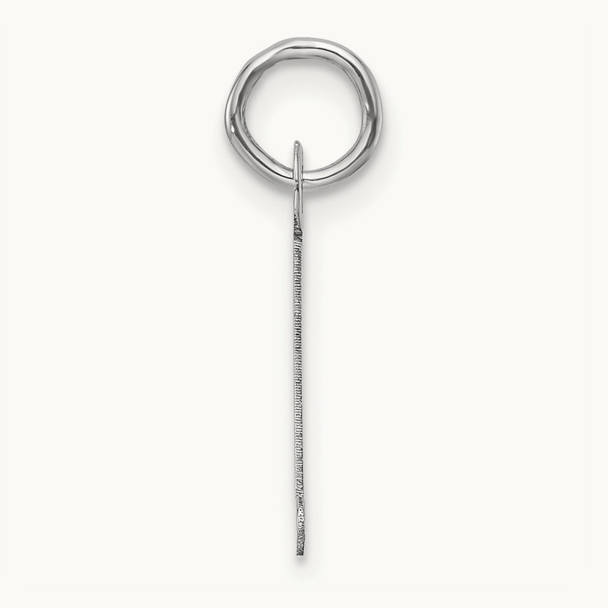 Slanted Block Initial Charm — 14K White Gold, L