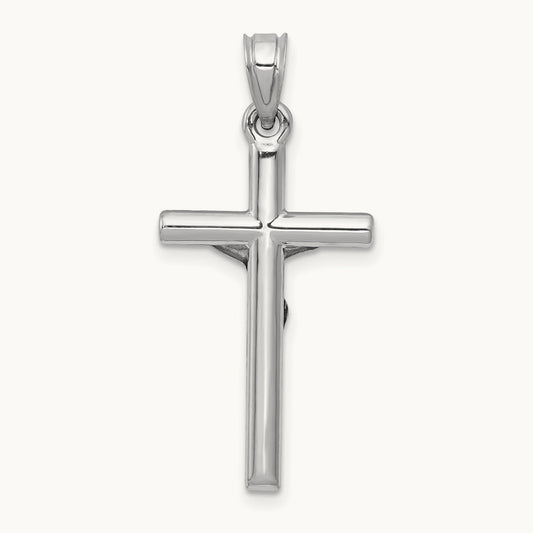 Crucifix Pendant, 14K White Gold
