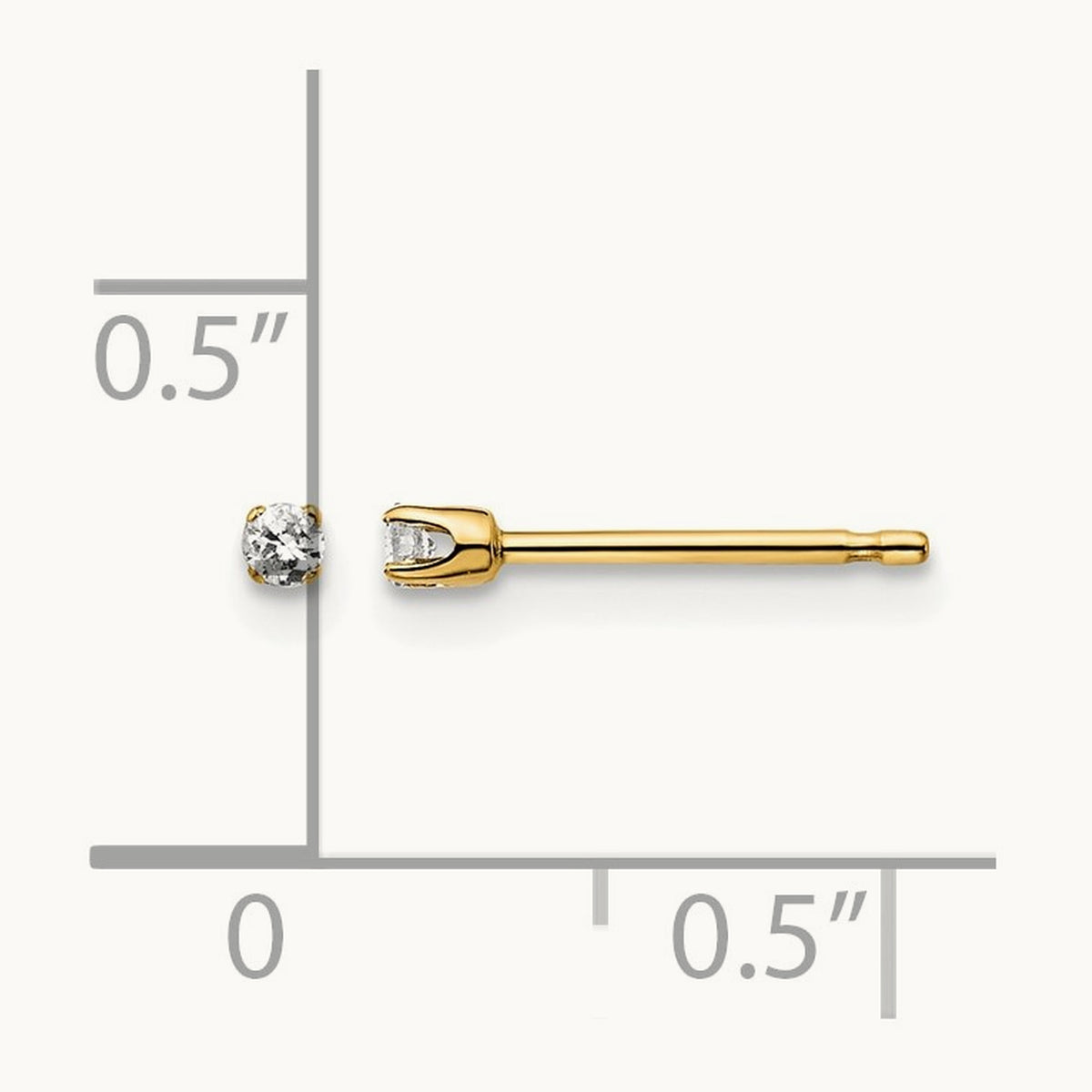 .05ct. I2 K-L Diamond Stud Push-on Post Earrings, 14K Yellow Gold