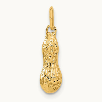 3D Peanut Charm, 14K