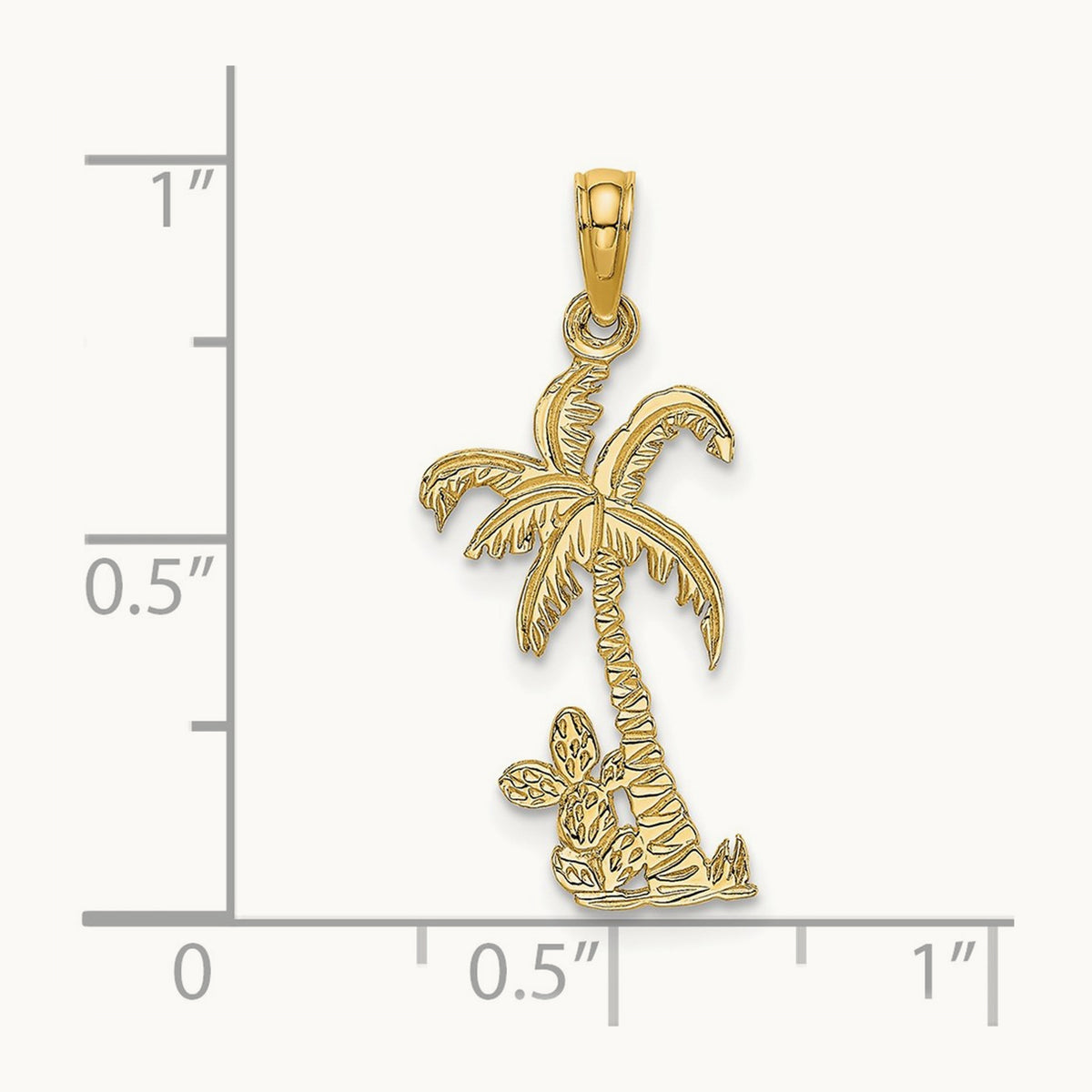 Palm Tree w/ Cactus Charm, 14K