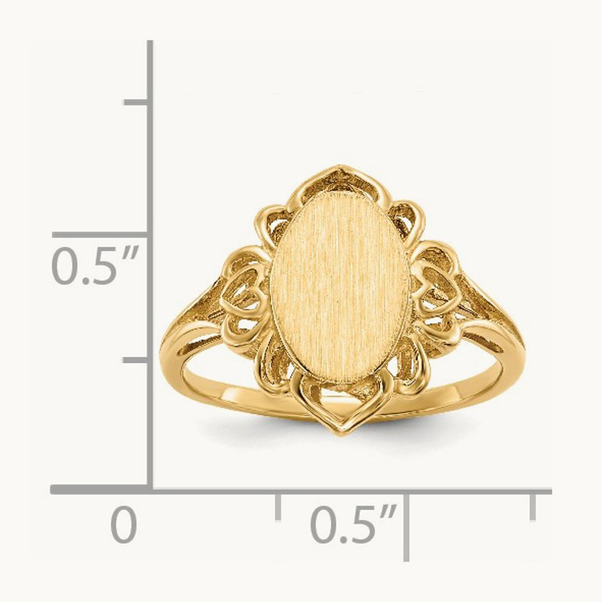 7.5x10. Open Back Signet Ring, 5mm, 14K