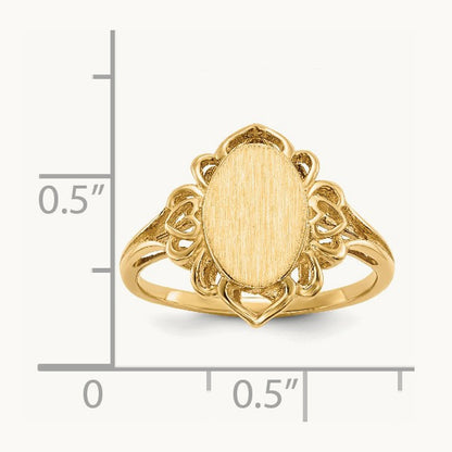 7.5x10. Open Back Signet Ring, 5mm, 14K