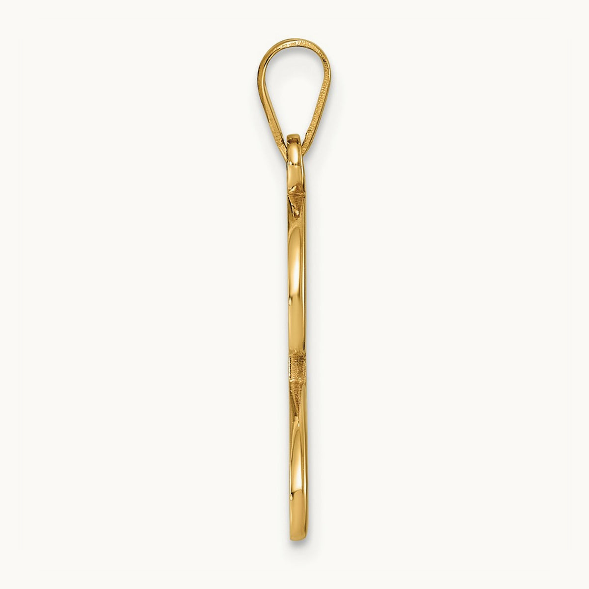 Script Letter J Initial Pendant, 14K