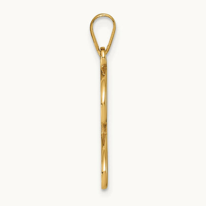 Script Letter J Initial Pendant, 14K