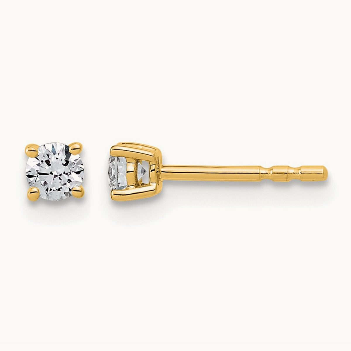 Round Lightweight Earrings, 0.25-6.00 ct tw Lab-Grown Diamond — 1/4 ct, 14K Yellow Gold