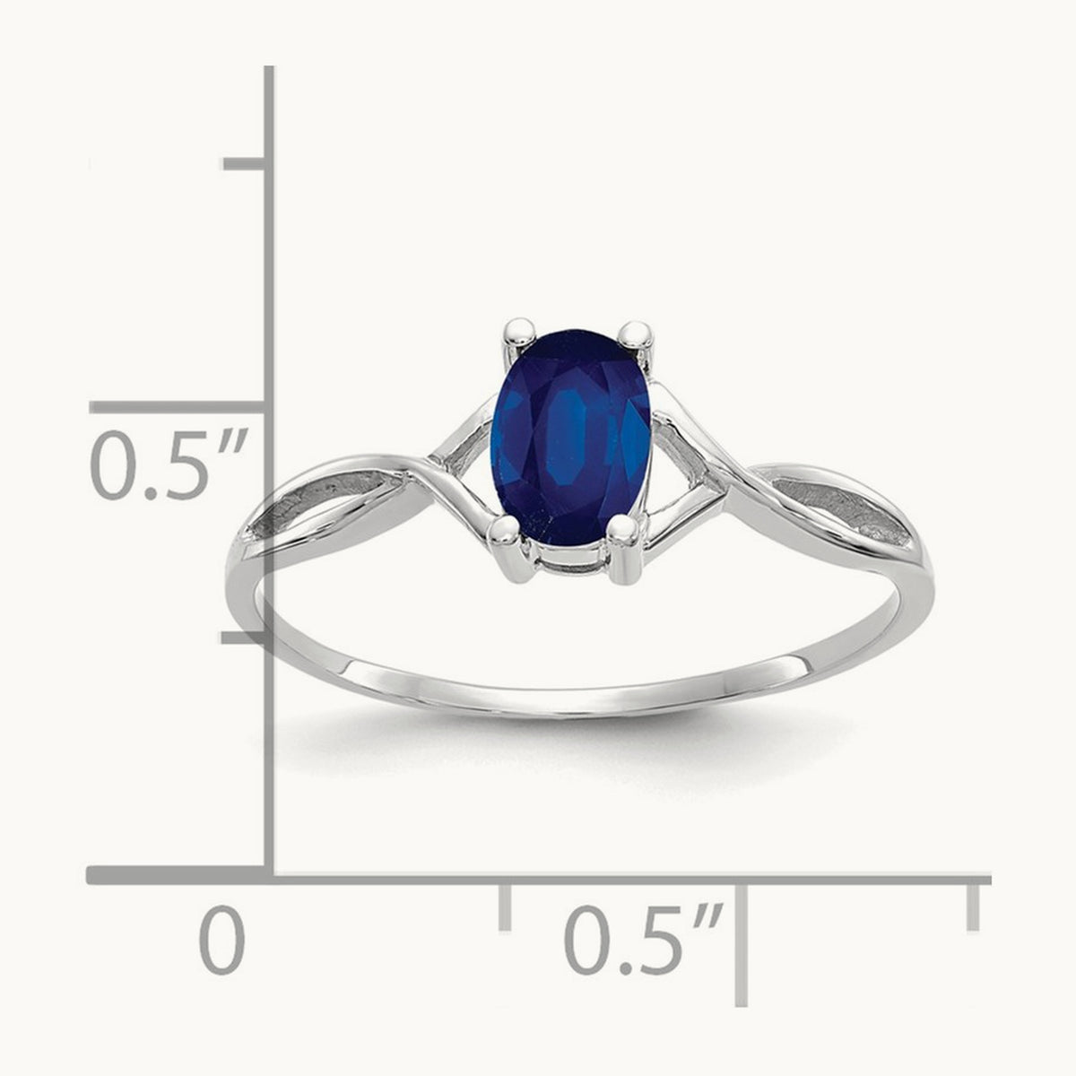 Sapphire Birthstone Ring, 14K White Gold