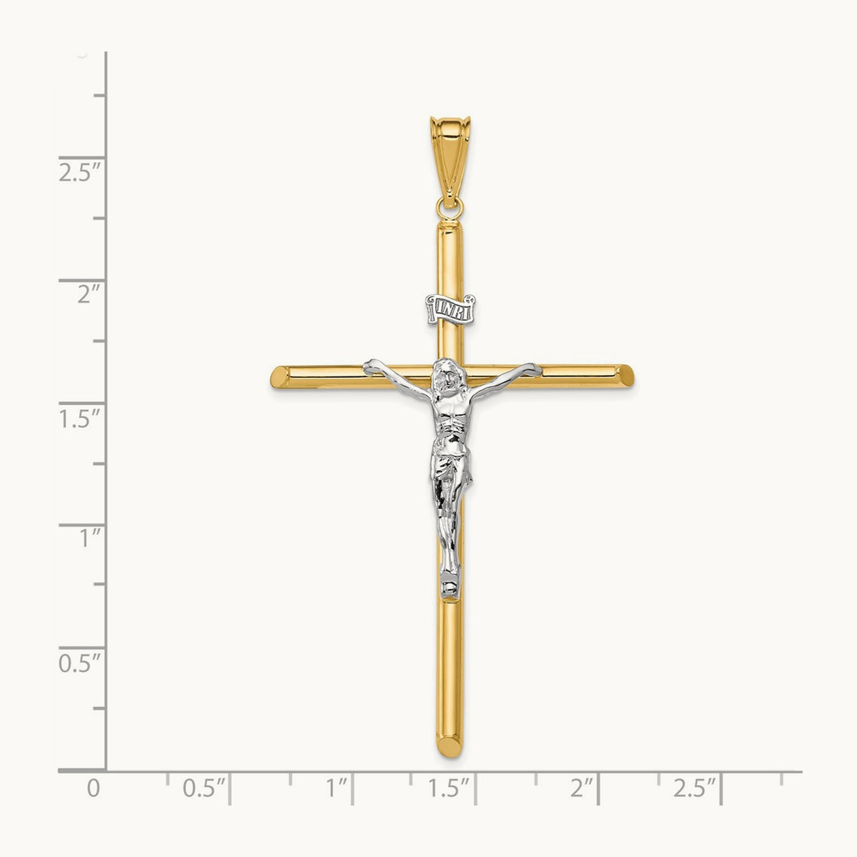 Polished Jesus Crucifix Pendant — 69mm