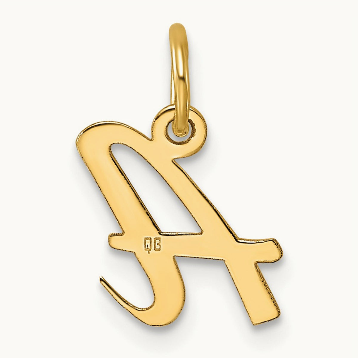 Small Script Letter A Initial Charm, 14K