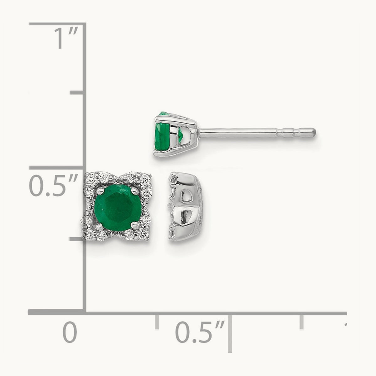 Diamond and Emerald Stud w/ Jacket Earrings — photo set